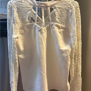 Elegant White Lace Women's Top